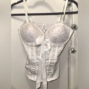 Vintage White Corset Embellished